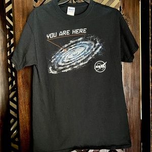 NASA tee "You are here" galaxy design unisex Medium